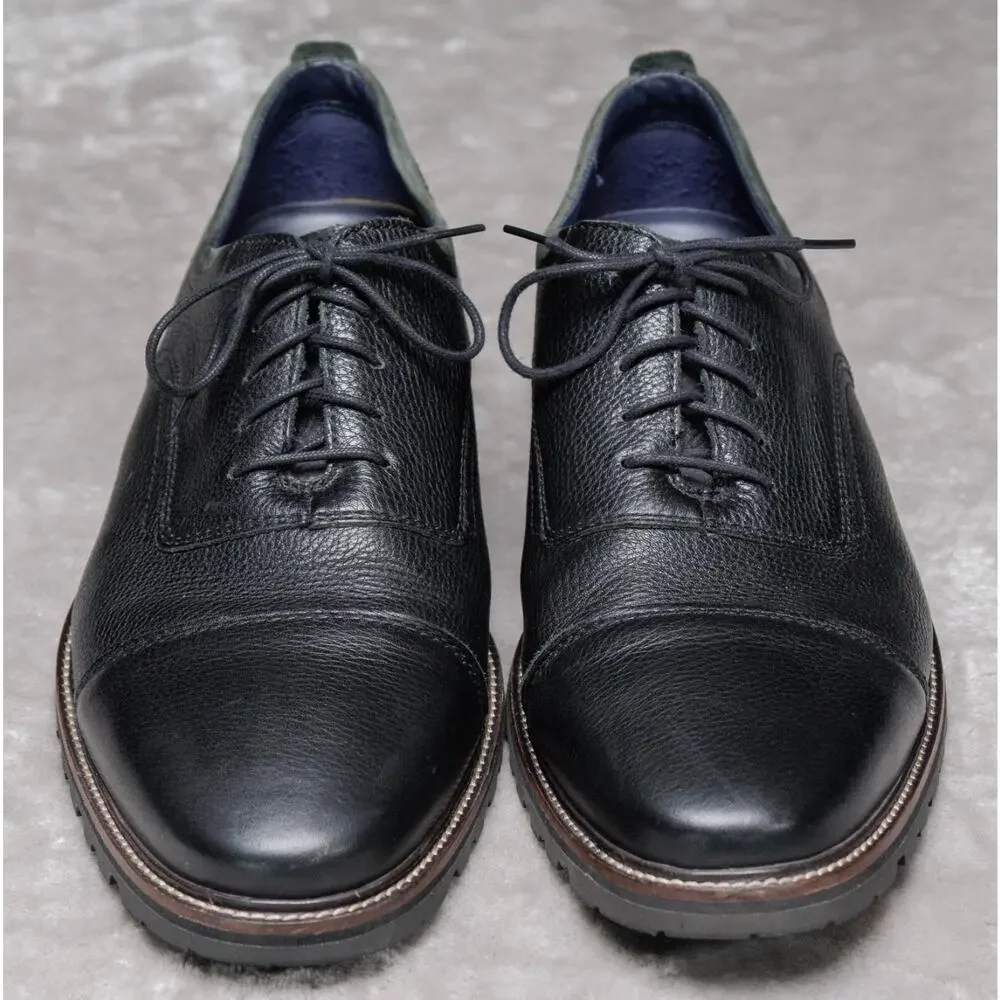 Cole Haan Richardson Black Leather Cap Toe Oxfords Grand 360 Mens Size 11.5